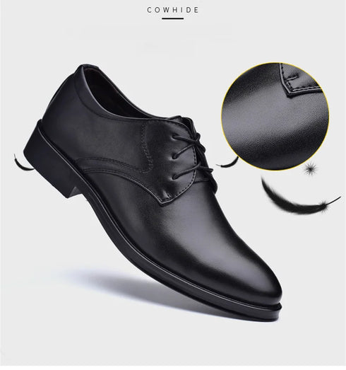 Men's Formal Leather Shoes Pointed Toe Loafers for Office Business Casual Wear